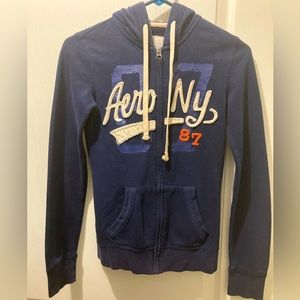 Aeropostale XS blue full-zip hoodie